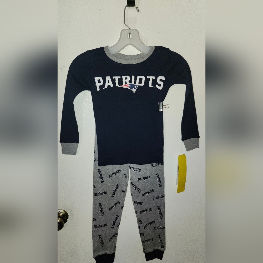 Patriots Kids Pajamas - Navy and Gray